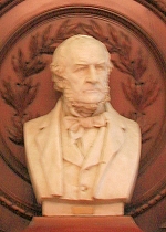 The bust of William Gladstone in the Victorian Library in Debenhams.